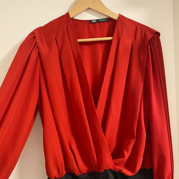 NWOT Zara Wrap Blouse Bodysuit - Picture 4 of 6